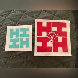 Hawaii Vinyl Decal Sticker set Blue and Red.